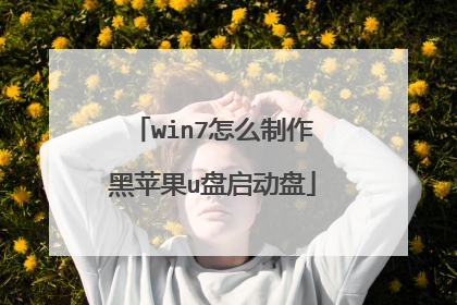 win7怎么制作黑苹果u盘启动盘