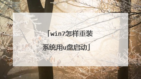 win7怎样重装系统用u盘启动