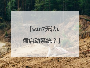 win7无法u盘启动系统？