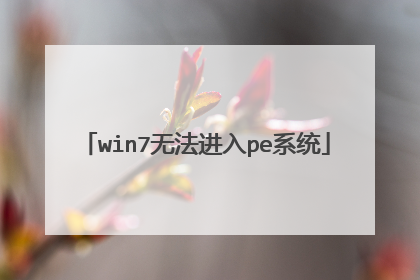 win7无法进入pe系统