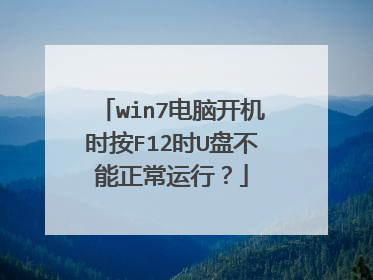 win7电脑开机时按F12时U盘不能正常运行?