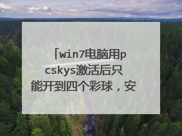 win7电脑用pcskys激活后只能开到四个彩球,安全模式只能到这里就不动了……