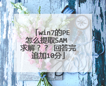 win7的PE怎么提取SAM 求解?? 回答完追加10分