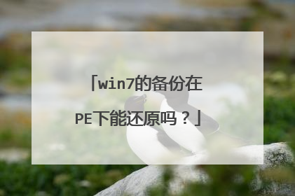 win7的备份在PE下能还原吗?