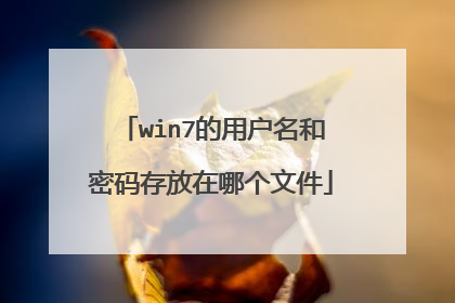 win7的用户名和密码存放在哪个文件
