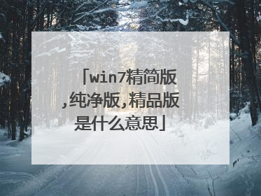 win7精简版,纯净版,精品版是什么意思