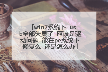 win7系统下 usb全部失灵了 应该是驱动问题 能在pe系统下修复么 还是怎么办