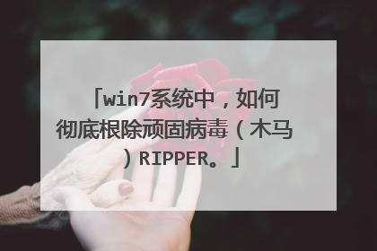 win7系统中,如何彻底根除顽固病毒(木马)RIPPER。