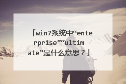 win7系统中“enterprise”“ultimate”是什么意思?