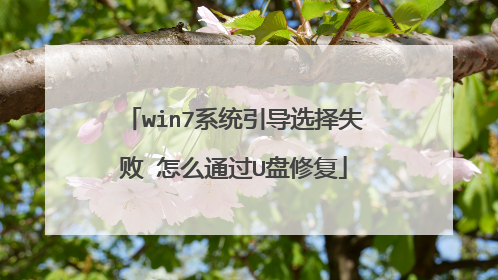 win7系统引导选择失败 怎么通过U盘修复
