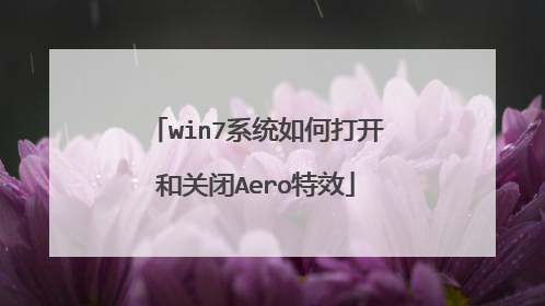 win7系统如何打开和关闭Aero特效