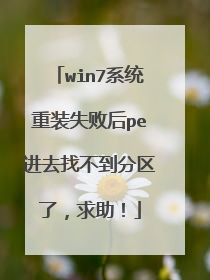 win7系统重装失败后pe进去找不到分区了，求助！