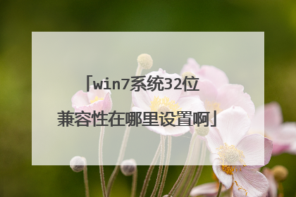 win7系统32位 兼容性在哪里设置啊