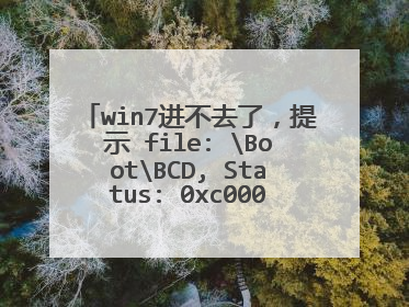 win7进不去了,提示 file: BootBCD, Status: 0xc000000f 怎么办?