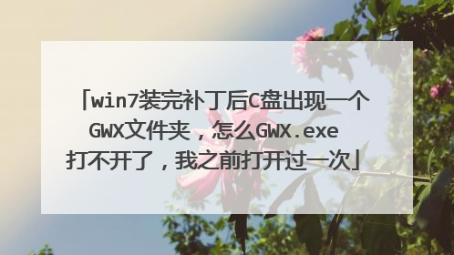 win7装完补丁后C盘出现一个GWX文件夹,怎么GWX.exe打不开了,我之前打开过一次