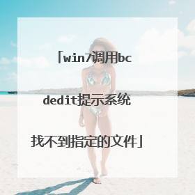 win7调用bcdedit提示系统找不到指定的文件
