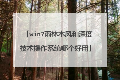 win7雨林木风和深度技术操作系统哪个好用