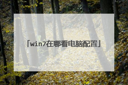 win7在哪看电脑配置
