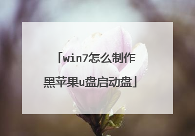 win7怎么制作黑苹果u盘启动盘