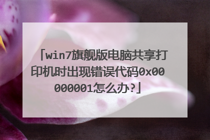 win7旗舰版电脑共享打印机时出现错误代码0x00000001怎么办?