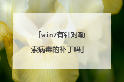 win7有针对勒索病毒的补丁吗