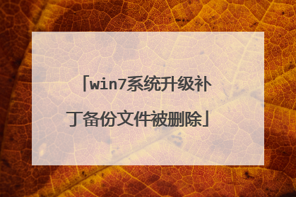 win7系统升级补丁备份文件被删除