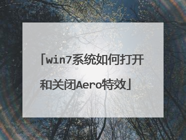 win7系统如何打开和关闭Aero特效
