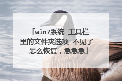 win7系统 工具栏里的文件夹选项 不见了 怎么恢复,急急急