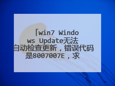 win7 Windows Update无法自动检查更新,错误代码是8007007E,求电脑高手!!!