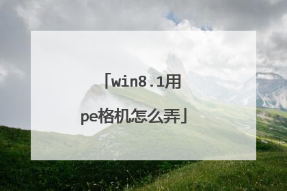 win8.1用pe格机怎么弄