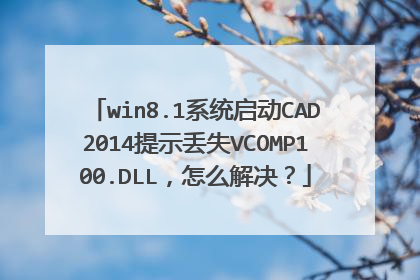 win8.1系统启动CAD2014提示丢失VCOMP100.DLL,怎么解决?