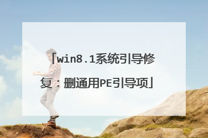win8.1系统引导修复：删通用PE引导项