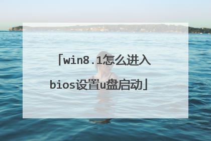 win8.1怎么进入bios设置u盘启动