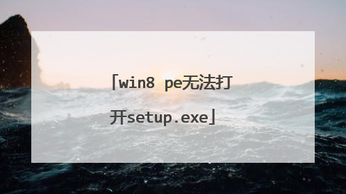 win8 pe无法打开setup.exe