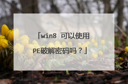win8 可以使用PE破解密码吗？