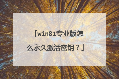 win81专业版怎么永久激活密钥?