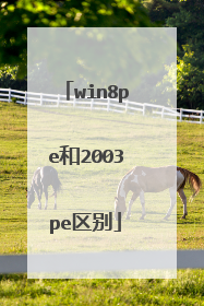 win8pe和2003pe区别