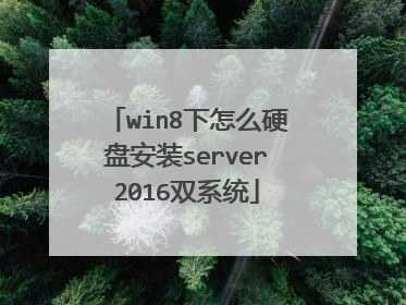 win8下怎么硬盘安装server2016双系统