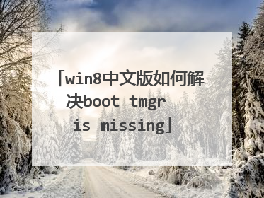 win8中文版如何解决boot tmgr is missing