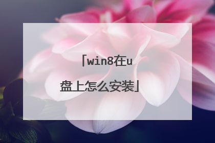 win8在u盘上怎么安装