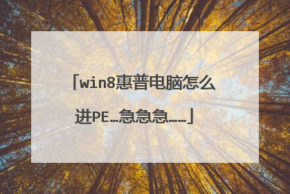 win8惠普电脑怎么进PE…急急急……