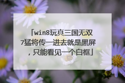 win8玩真三国无双7猛将传一进去就是黑屏,只能看见一个白框