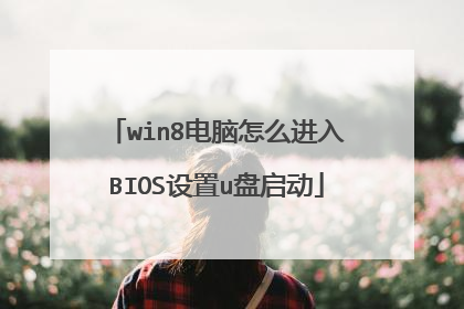win8电脑怎么进入BIOS设置u盘启动