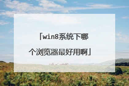 win8系统下哪个浏览器最好用啊