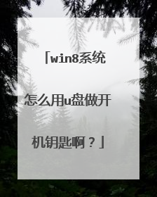 win8系统怎么用u盘做开机钥匙啊?