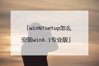 winNTsetup怎么安装win8.1专业版