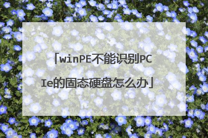 winPE不能识别PCIe的固态硬盘怎么办