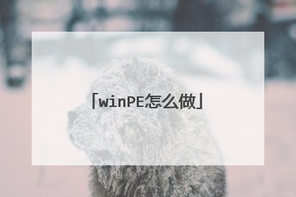 winPE怎么做