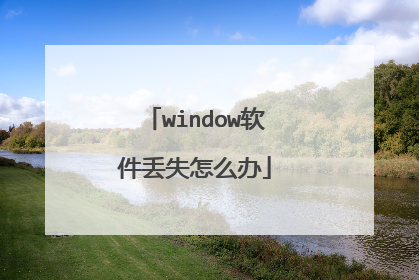 window软件丢失怎么办