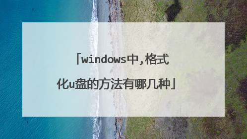 windows中,格式化u盘的方法有哪几种